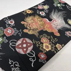名古屋帯　正絹　金糸　銀糸　獅子　鞠　市松模様　着物　061t 名古屋帯 正絹 金糸 銀糸 獅子 鞠 市松模様 着物 061t - メルカリ