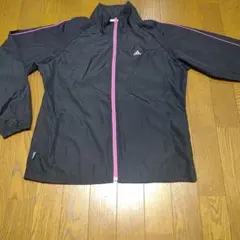 adidas レディース レインウェア 黒 ピンク