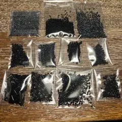 まとめ売り黒系ビーズ 黒竹ビーズ入り