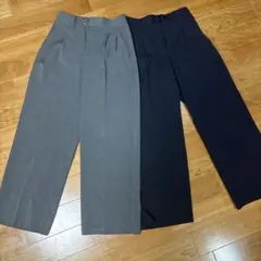 GUタックワイドパンツ ネイビー ダークグレー M