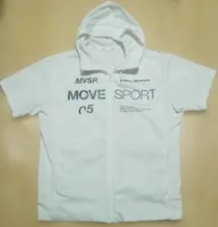 デサント★MOVE SPORT 半袖ZIPUPパーカー☆サイズＭ★色は白