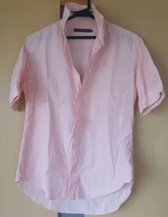 Ralph Lauren 半袖シャツ ピンク ストライプ M～L