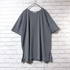 【Global Art】 ストライプ 半袖トップスF 日本製 サイドスリット