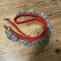 スマホショルダーストラップ 赤とシルバー