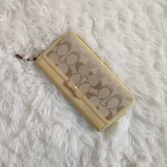 COACH 長財布 黄色 ベージュ