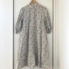 ラバーズバースデー　フラワープリント長袖シャツワンピース