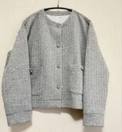 グレー　ラメ入り　カーディガン　ジャケット　HK WORKS LONDON