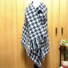 C84 千鳥格子 ￼(グレー×オフホワイト) 大判￼ストール 73 ×135cm