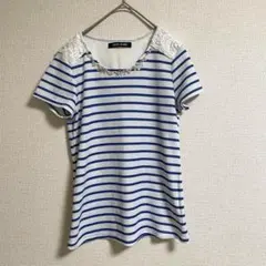 CECIL McBEE 半袖 ストライプ Tシャツ レディース
