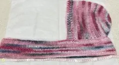 マフラー付きボンネット　バラボネット　バラクラバ　編み物　ハンドメイド　グラデ