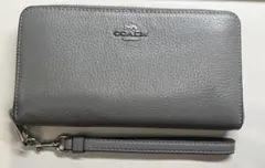 COACH グレー 長財布 ストラップ付きのサムネイル
