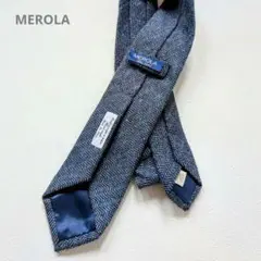 MEROLA ネイビー ヘリンボーン ネクタイ