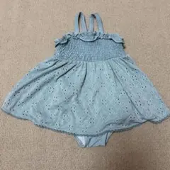 【petit main 】水色、刺繍、水着110センチ