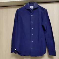 ジャンネット ホリゾンタルカラーシャツ 40 美品 ネイビー