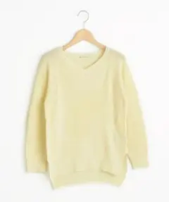 マジェスティックレゴン Vネックニットプルオーバー アイボリー