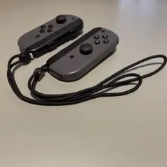 【ジャンク品】Joy-Con ジョイコン　グレー LRセット　ストラップ付き