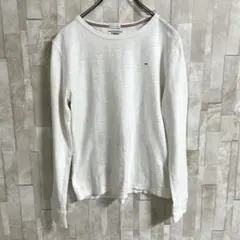 古着 TOMMY JEANS 長袖カットソー ロゴ刺繍 サイズXS ホワイトのサムネイル