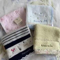 Afternoon Tea タオルハンカチ 4枚セット ハンカチおまとめ　刺繍のサムネイル
