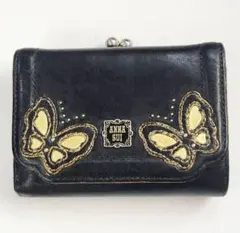 ANNA SUI 三つ折り財布 がま口 蝶モチーフ ブラックのサムネイル