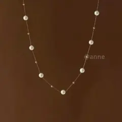 ネックレス ゴールド パール ステーション サージカルステンレス 新品 オシャレ