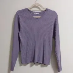 CINEMA CLUB ラベンダー Vネックセーター M