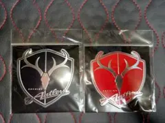 鹿島アントラーズ エンブレム3Dアルミステッカー（赤）（黒）セット