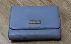 FURLA フルラ 三つ折り財布 ミニウォレット ブルー系