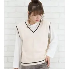 SpRay スプレイ ライン入ニットベスト