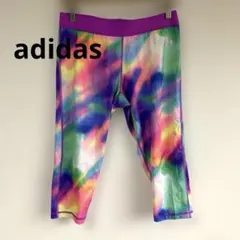 【美品】アディダス テックフィット タイツ L 七分丈 マルチカラー 総柄