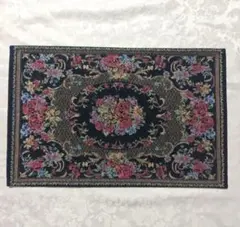 室内用玄関マット　ブラック　フラワー