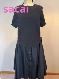 【美品】sacai ニットドッキングワンピースSCW-019/のサムネイル