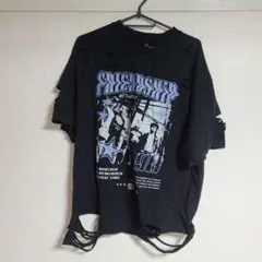 ROMWE ブラック グラフィックTシャツ L SHEIN