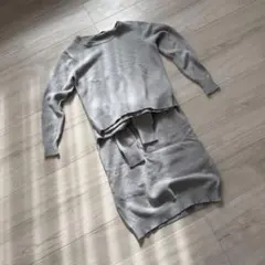 ROSE BUDグレー ニット セットアップ