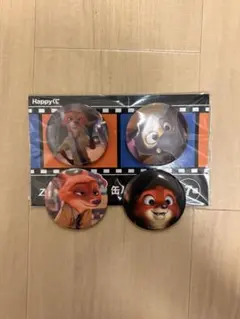 ズートピア　ハッピーくじ　ニック　幼少期　缶バッジ　セット