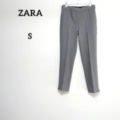 ZARA トルコ製 テーパードパンツ グレー 通勤 ウエスト背面ゴム