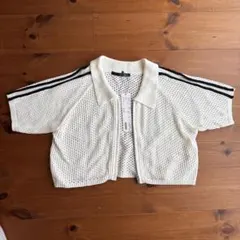 Heather メッシュカーディガン 半袖 F ホワイトのサムネイル