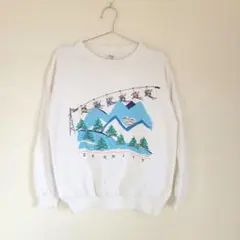 【土日限定セール！】ビンテージ　80s〜90s スエット 米国サイズＭ　スキー柄