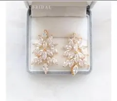 STELLA BRIDAL キュービックジルコニアブライダルイヤリング ゴールド