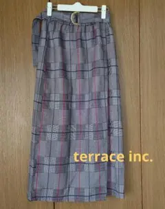 terrace inc.　巻きスカート風　タイトスカート　ウエストゴム　ベルト付