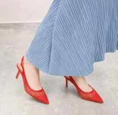 FABIO RUSCONI バックバンドネットパンプス 38 メッシュサンダルのサムネイル