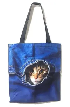 猫柄プリント　トートバッグ　E-1