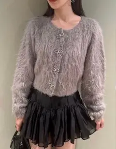 Snidel ビジューリボンカーディガン