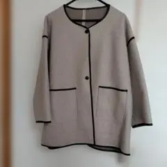 パイピングノーカラージャケット、コート