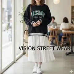 人気デザイン◎VISION STREET WEAR カレッジロゴ スウェット L