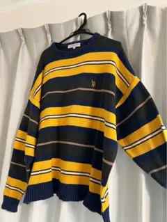U.S. POLO ASSN. ストライプニットセーター M