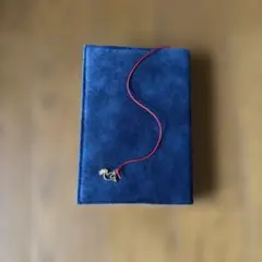 ハンドメイド 合皮フェイクフェルト　ブックカバー ブルー