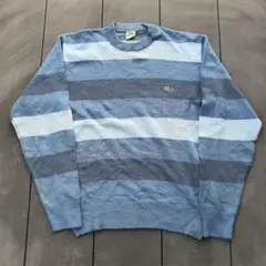 Lacoste ストライプ ニットセーター ブルー系