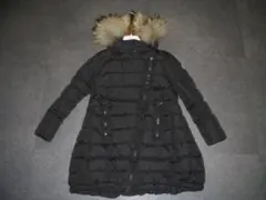 18万円 モンクレール 6A 116cm ブラックダウンコート MONCLER