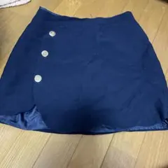 ZARA BASIC ネイビーボタン付きタイトスカート