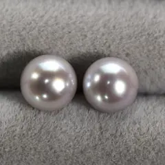 国産 あこや真珠 コバルト グレーシルバー系6.8mm ピアス SV925 真珠